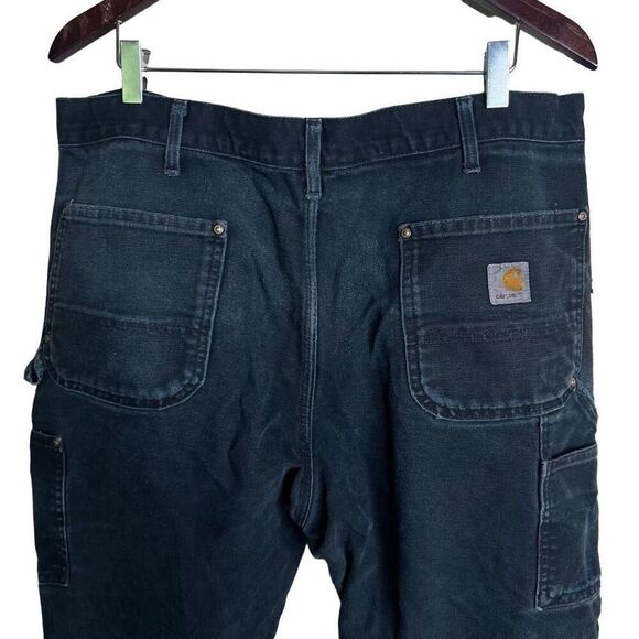 Vintage Distressed Carhartt Black Double Knee Pants Made In USA 38 - Picture 5 of 7